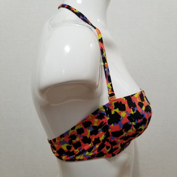 Victoria's Secret bikini top Large halter strapless bandeau abstract print beach - Picture 4 of 15